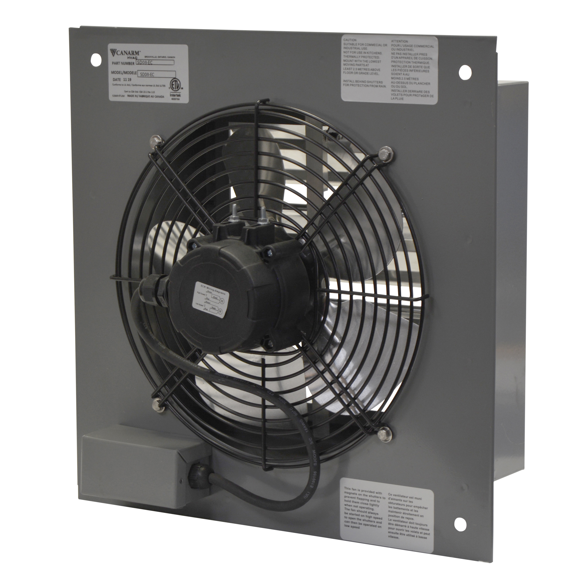 Canarm Standard Fan — 8in., 2-Speed, 115V, Model# SD08-EC